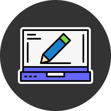 dizüstü bilgisayar simgesi, vektör illüstrasyonu basit tasarım