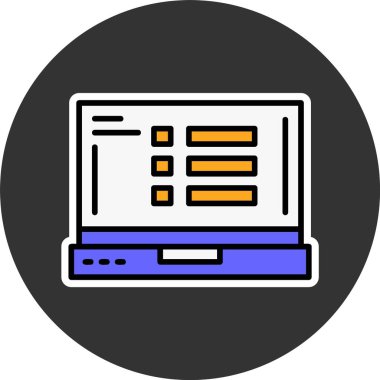 dizüstü bilgisayar simgesi, vektör illüstrasyonu basit tasarım