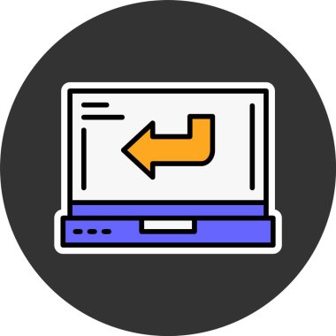 dizüstü bilgisayar simgesi, vektör illüstrasyonu basit tasarım