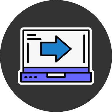 dizüstü bilgisayar simgesi, vektör illüstrasyonu basit tasarım