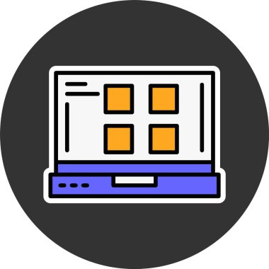 dizüstü bilgisayar simgesi, vektör illüstrasyonu basit tasarım