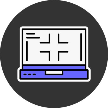 dizüstü bilgisayar simgesi, vektör illüstrasyonu basit tasarım