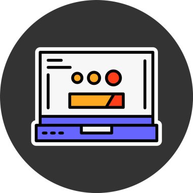 dizüstü bilgisayar simgesi, vektör illüstrasyonu basit tasarım