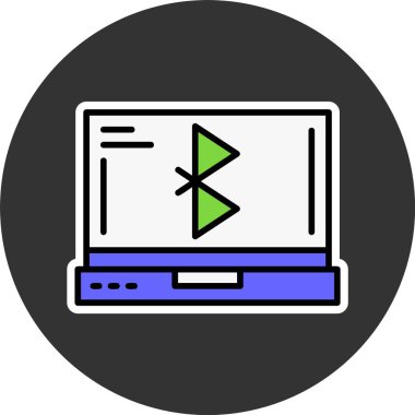 dizüstü bilgisayar simgesi, vektör illüstrasyonu basit tasarım