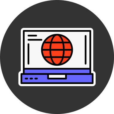 dizüstü bilgisayar simgesi, vektör illüstrasyonu basit tasarım