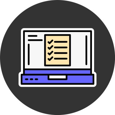 Kontrol listesi web simgesi, basit vektör illüstrasyonu 