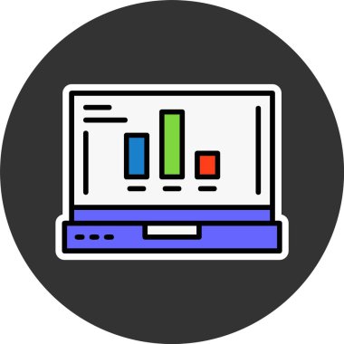 dizüstü bilgisayar simgesi, vektör illüstrasyonu basit tasarım