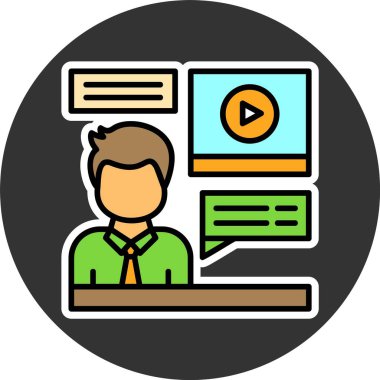 Video Görüşmesi Web simgesi vektör illüstrasyonu