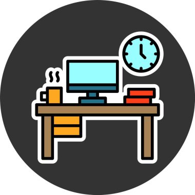 Çalışma Ortamı Web simgesi vektör illüstrasyonu