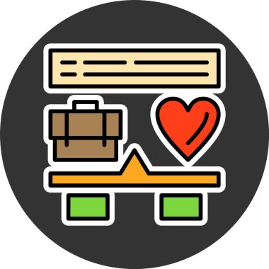 İş Yaşamı Dengesi Web simgesi vektör çizimi