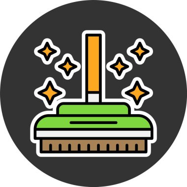 süpürge web simgesi vektör illüstrasyonu
