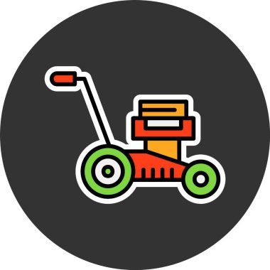 Lawnmower web simgesi vektör illüstrasyonu