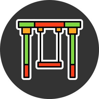 Salıncak ağ ikonu vektör illüstrasyonu