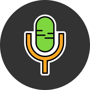 Bir mikrofon simgesinin vektör çizimi 