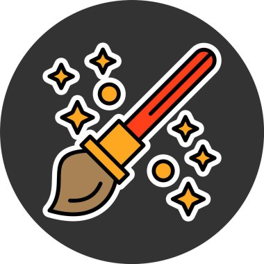 Boya fırçası web simgesi vektör illüstrasyonu