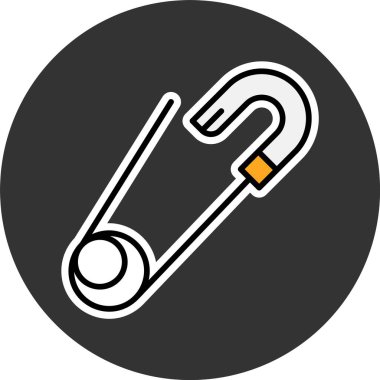 Güvenlik iğnesi ağ ikonu vektör illüstrasyonu