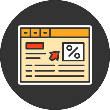 Oran web simgesi vektör illüstrasyonuna tıklayın