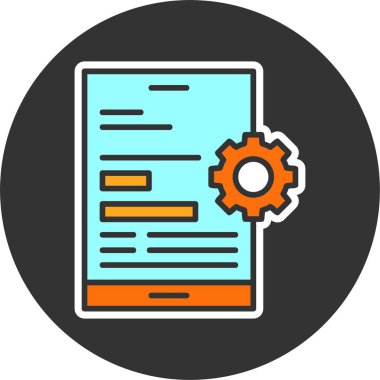 Mobil optimizasyon web simgesi vektör çizimi