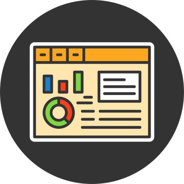 gösterge paneli web simgesi vektör illüstrasyonu