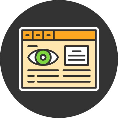 Pageviews Web simgesi vektör illüstrasyonu