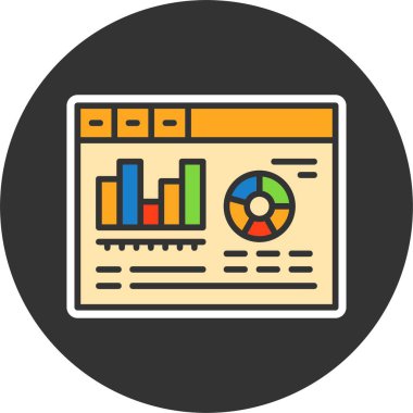 Sosyal medya analitiği web simgesi vektör illüstrasyonu