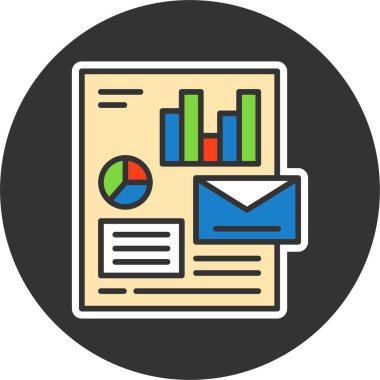 E- posta pazarlama analitik web simgesi vektör illüstrasyonu