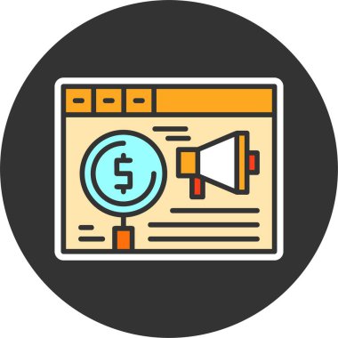 Ücretli reklam analizi web simgesi çizimi