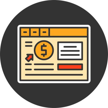 PPC web simgesi vektör illüstrasyonu