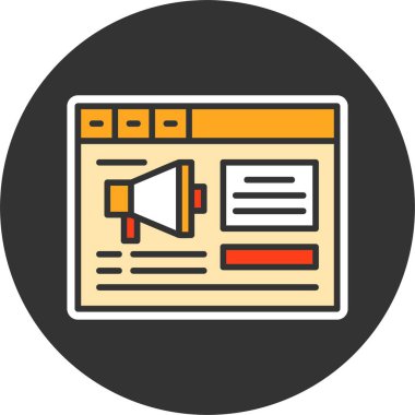 Reklam kampanyası web simgesi vektör illüstrasyonu