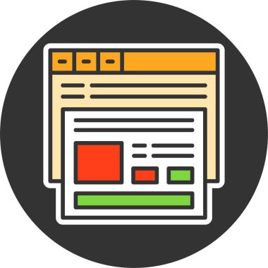 İniş Sayfası Simgesi Vektör İllüstrasyonu