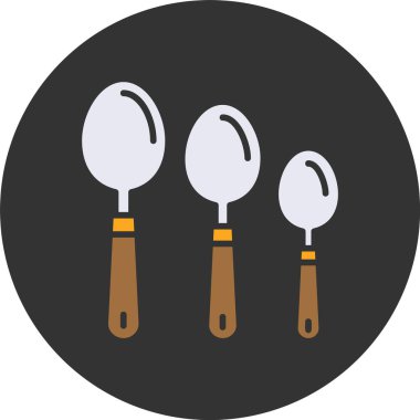 Kaşıklar ölçülüyor Web simgesi vektör illüstrasyonu