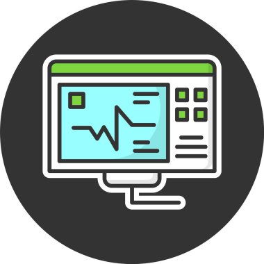 Ecg okuma web simgesi vektör illüstrasyonu
