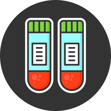 test tüpleri web simgesi vektör illüstrasyonu