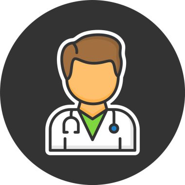 Erkek doktor web simgesi vektör illüstrasyonu