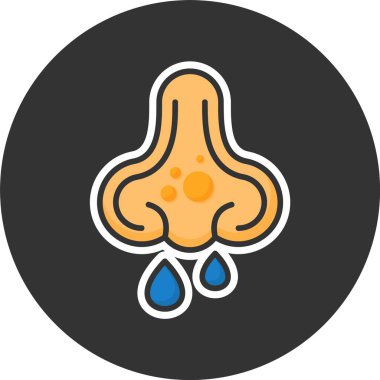 Burun kanayan ağ ikonu vektör illüstrasyonu