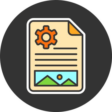 İçerik Yönetimi web simgesi vektör illüstrasyonu