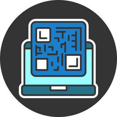 qr kod web simgesi vektör çizimi