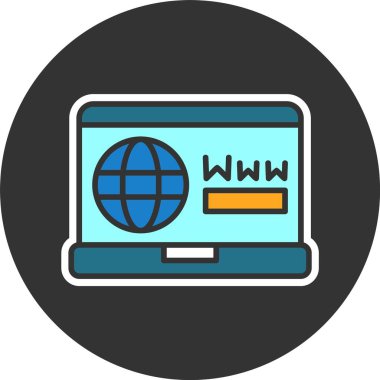 Www Web simgesi vektör illüstrasyonu