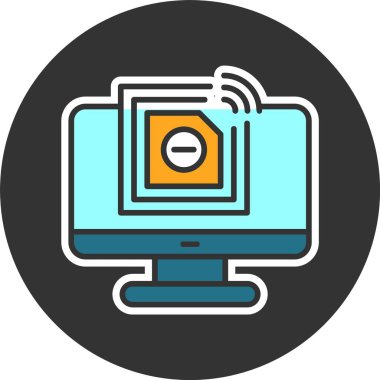 Rfid çip ağ simgesi vektör çizimi