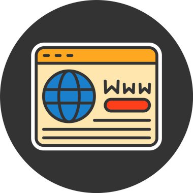 Web sitesi simgesi, basit vektör illüstrasyonu