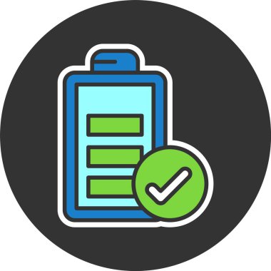 Batarya tam ağ simgesi vektör illüstrasyonu