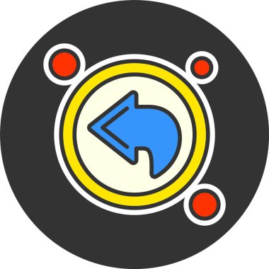 Geri Düğme web simgesi, basit vektör illüstrasyonu