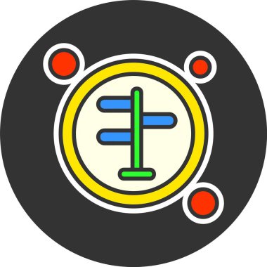 Route Button web simgesi, basit vektör illüstrasyonu