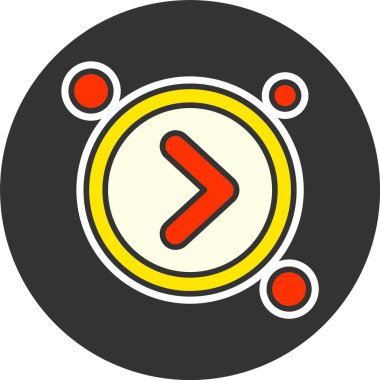  Navigasyon oku sağ web simgesi vektör çizimi