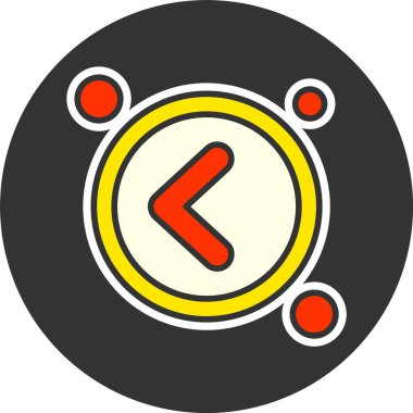 Navigasyon oku sol web simgesi vektör illüstrasyonuName