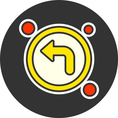 Sola dön Web simgesi vektör illüstrasyonuName