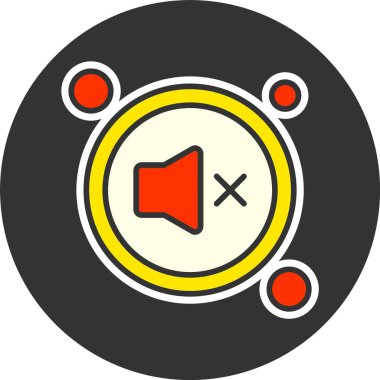 Dilsiz Düğme web simgesi, basit vektör illüstrasyonu