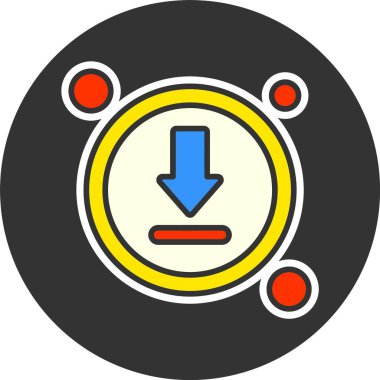 Düğme web simgesi indir, basit vektör illüstrasyonu