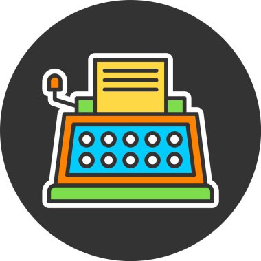 Daktilo web simgesi basit vektör illüstrasyonu