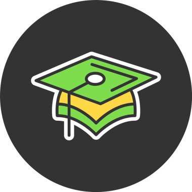 Mezuniyet kapağı web simgesi vektör çizimi